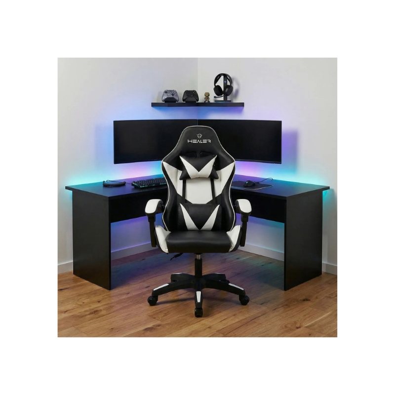 Cadeira Gamer Lancer Preta e Branca