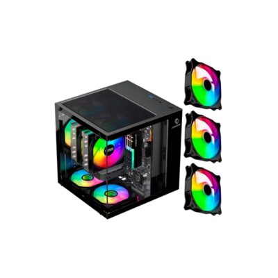 Mini Gabinete Gamer Com 3 Fans Rgb Micro-atx
