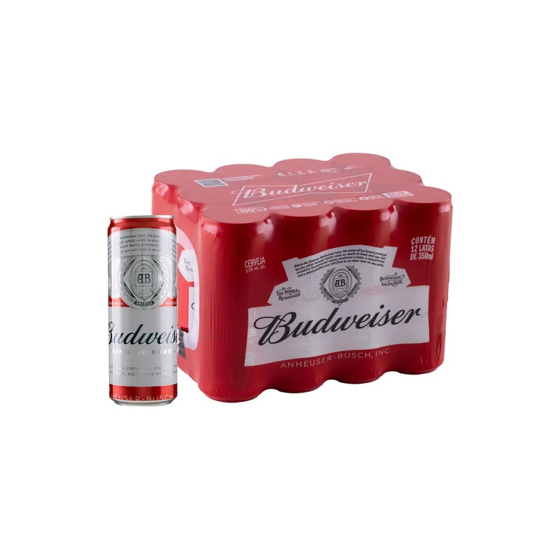 Cerveja Budweiser American Lager 12 Unidades - Lata 350ml