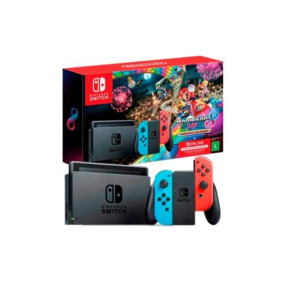 Console Nintendo Switch + Joy-Con Neon + Mario Kart 8 Deluxe + 3 Meses de Assinatura